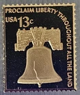 999 Pure Silver Stamp Shaped Ingot Bar 2002 USPS 13 Cent Liberty Bell