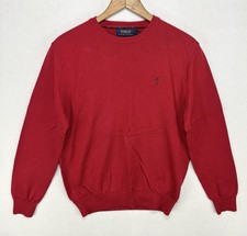 Polo Ralph Lauren Washable Merino Wool V-Neck Sweater Men's Medium Slim Fit Red