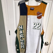 FUBU Harlem Globetrotters Curly #22 Reversible Jersey 5X White/Gold/Green