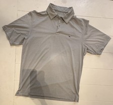 Vineyard Vines Polo Shirt Men's M Performance On-The-Go Sankaty Gray Golf