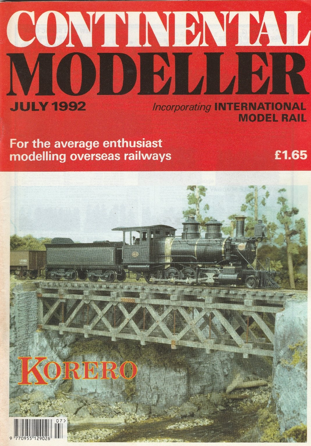 Continental Modeller July 1992 Model Train Railway Korero Magazine