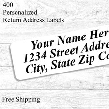 400 Personalized Return Address Labels Printed Self-Adhesive Sheets 1/2 x 1 3/4
