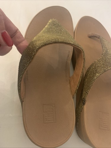 Fitflop 'Lottie' Sandalen - Gold Glitzer - Zehensteg - Pre-Loved - UK 8 EU 42 - Bild 6 von 9
