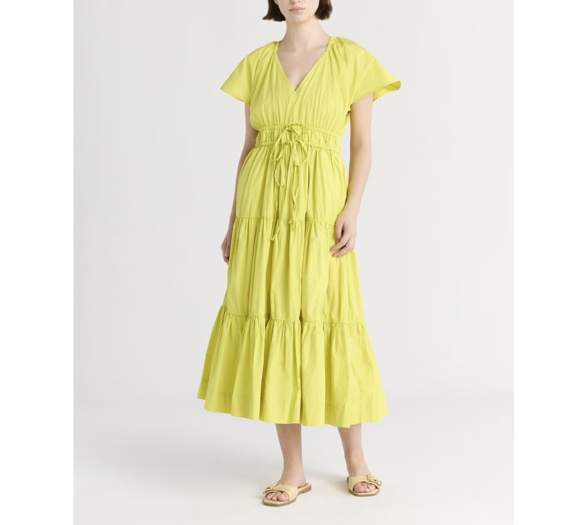 Free Assembly Women's and Women's Plus Tiered Cotton Maxi Dress, Size:  XL(16-18)