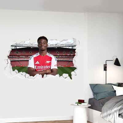 Arsenal Wandsticker - Bukayo Saka 24/25 Broken Wall + Decal Set