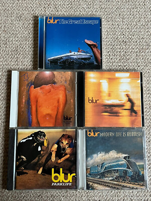 Blur 5 Music CD Albums: Parklife, 13, The Great Escape, Modern Life Is, Blur