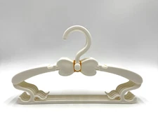 Pack of 5 Expandable Baby Hangers White Plastic Adjustable with Bows – New