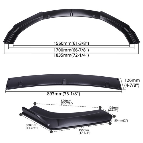 For Chrysler 300 2005-2020 Lower Front Bumper Lip Spoiler Splitter Body Kits - Picture 2 of 11