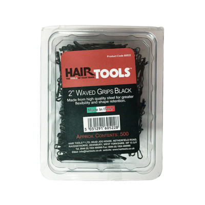 HAARWERKZEUGE - gewellte Griffe (Kirby) - 2'' - schwarz (500)