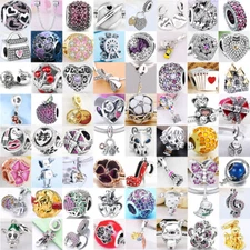 S925 Silver Charms Bead Pendant Dangle For Bracelet Snake Chain Bangle Gift