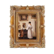 Small Vintage Picture Frames 2.5x3.5 Mini Antique Frame Tabletop and Wall Mount
