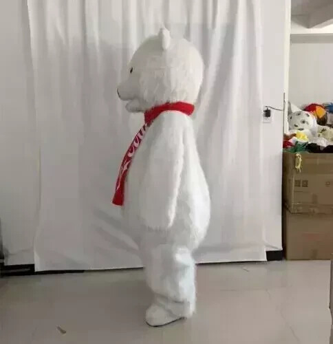 White Polar bear Mascot Costume Cosplay Party Dress Clothing Halloween Adults - Picture 2 of 4
