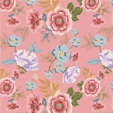 Nature Sings Rose Garden Pink 24121 Floral Fabric Poppie Cotton by Half Yard