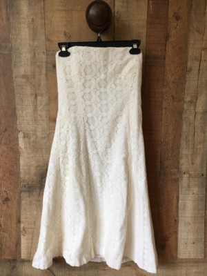 Shoshanna Ivory Lace Strapless Lined Summer Informal Wedding Dress Sz 