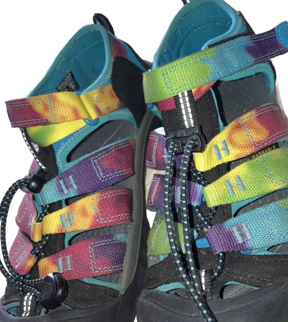 Sandali scarpe da acqua Keen Youth Kids taglia 3 Newport H2 Rainbow Tie Dye 1018441 LN!