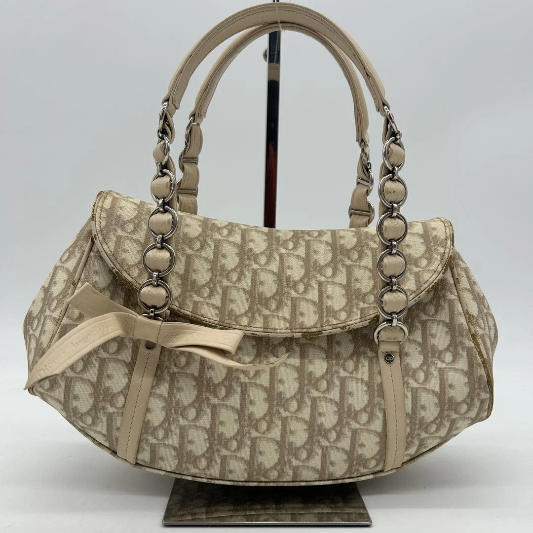 Sac à main trotteur Christian Dior PVC rare authentique design romantique