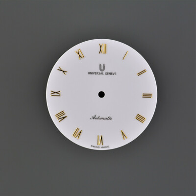 UNIVERSAL GENEVE Swiss Vintage Dial Zifferblatt DIA 28,4 White Gold Automatic