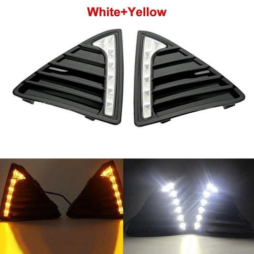 Pair LED Car Front Driving Lights Fog Lamp DRL L+R For Ford Ford Focus 2011-2014 - Picture 3 of 12
