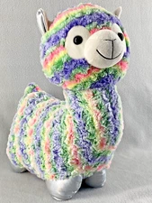 Linzy Llama Alpaca Rainbow Colors Plush Toy 17" Tall Soft Stuffed Animal