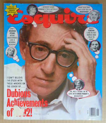 ESQUIRE January 1993 WOODY ALLEN-Achievement awards 1992-SALMAN RUSHDIE-M Bolton