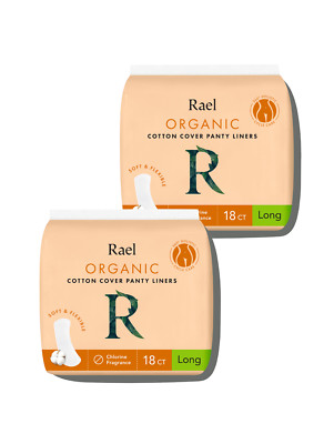 Rael Organic Cotton Cover Panty Liners, Daily, Unscented (Long Size)