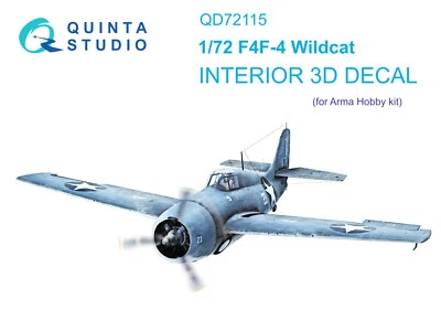 FÜNFTES STUDIO Quinta Studio 1/72 F4F-4 Wildcat 3D-gedrucktes & farbiges Interieur...