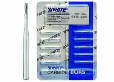 SS WHITE Dental Carbide Burs FG 556 Cross Cut Straight Fissure (Pack of 10)