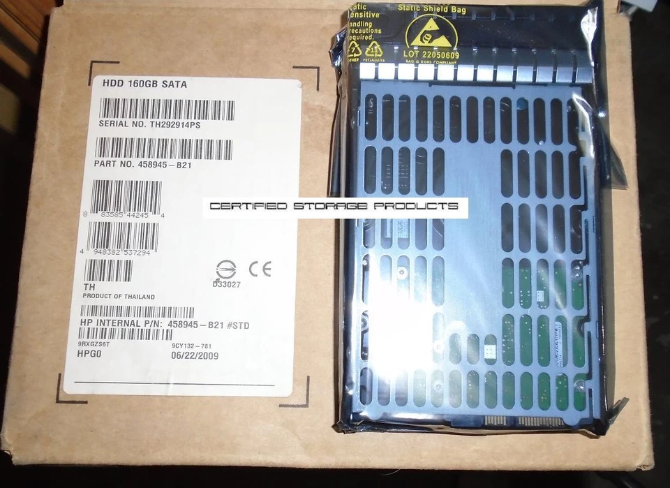 New HP 160GB  SATA Hard Drive HotSwap 7200 RPM 458945-B21 ST3160815AS 482481-001 - Image 3 of 4