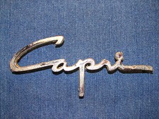 Lincoln Capri Script Emblem Rare Metal Silver Part No Bd-16098-a Lincoln Capri Script Emblem Rare Metal Silver Part No Bd-16098-a