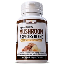 Multi Mushroom Complex Supplement 60 Pills Reishi Lions Cordyceps Chaga Shiitake