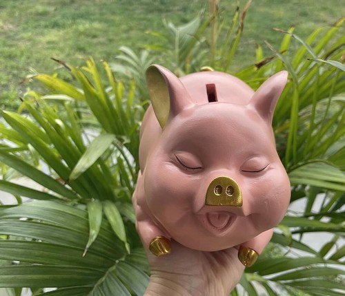 Piggy Bank Coin Bank Pig Statue Home Decor (Pink ) Free Shipping - 第 2/7 張圖片