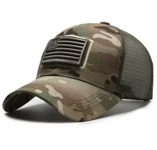 USA Tactical American Flag Camo Camouflage Cap Hat Army Military Fishing