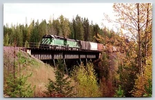 Transport~Burlington Northern Diesel Train SD40 jc2 #7936 Essex MT 1989~Chrome P