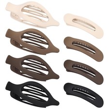 8 PCS Flat Hair Clips, Neutral Color Flat Claw Clips 2 Styles Hair Claws for ...