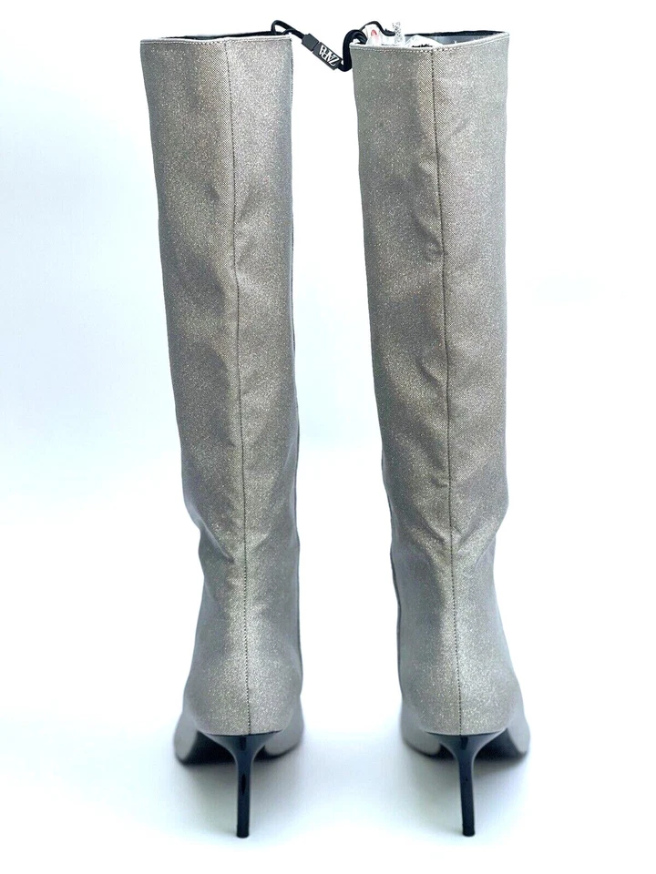 Zara Plata Rodilla Botas de Tacón Alto UK4 EUR37 US6.5 Ref. 3047 010 - Imagen 4 de 4