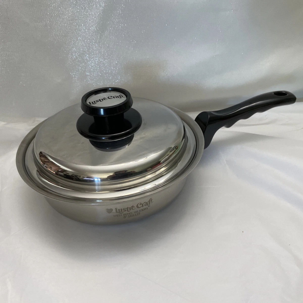 Lustre Craft 8 Small Skillet Fry Sauté Pan Pot Lid Waterless Cookware EUC  USA