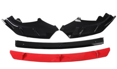 Gloss Black Red Front Bumper Lip Spoiler Splitter For 23-24 GEELY YinHe L7 SUV 