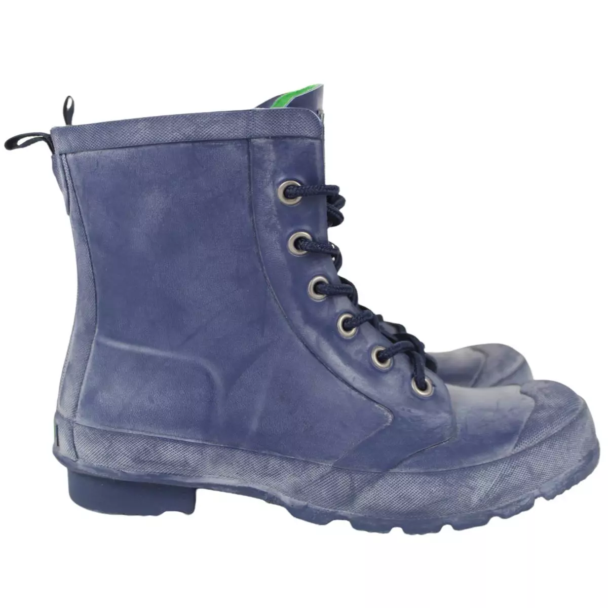 Ralph Lauren Womens Mikenna Bo Rai Rain Boots Blue Rubber Ankle Lace Up 7 B