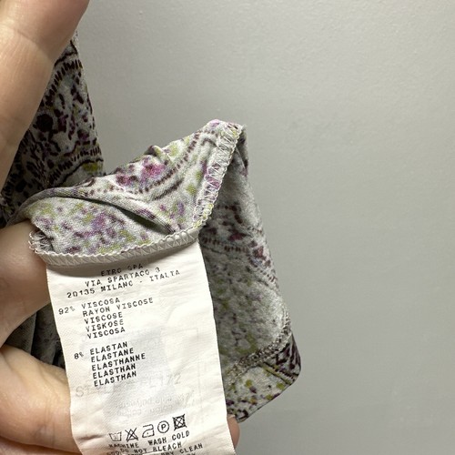 Etro Blouse Top Shirt Long Sleeve Stretch V-Neck Floral Paisley Size EU 44 US 8 - Picture 7 of 8