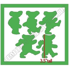 8"x9" Clear Plastic Stencil - Dancing Bear Grateful Dead (SAA192) (.007")*****