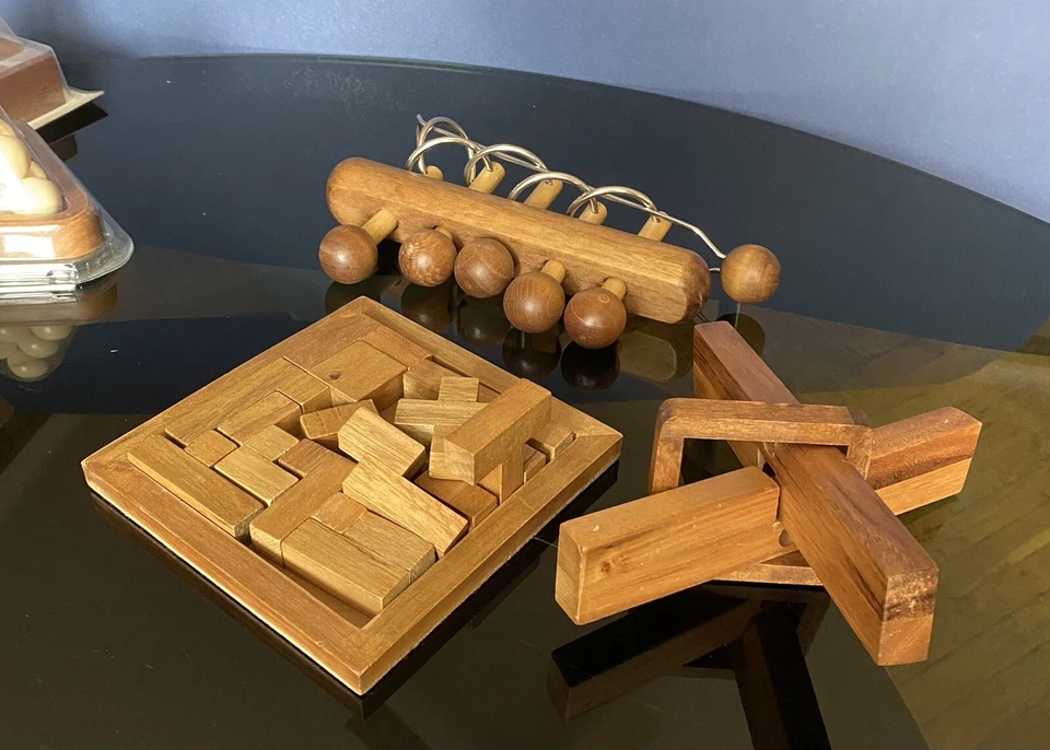 Giochi in legno bambini e adulti giochi d'ingegno rompicapo Fabbri editore 7 pz - Immagine 3 di 4