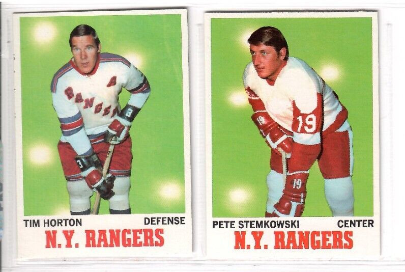 New York Rangers 1970-71 Topps 11-card team set Brad Park RC