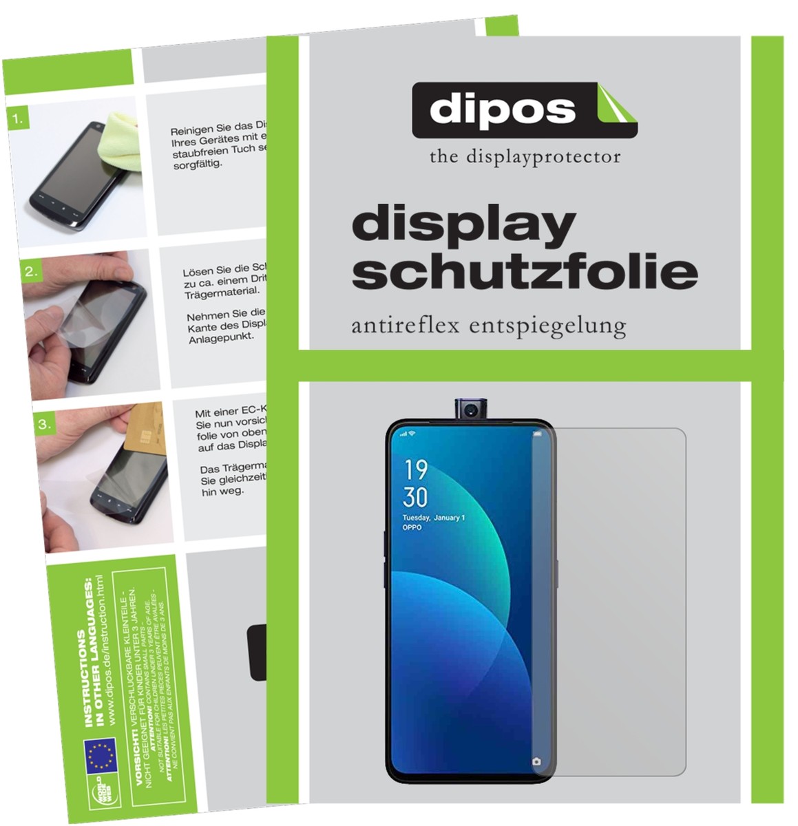 dipos I 2X Pellicola Protettiva antiriflesso Compatibile con Oppo F11