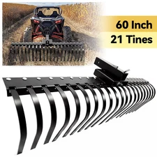 3 Pt Landscape Rake 2"Hitch Receiver For Category 1 ATV UTV Compact Tractors 60"