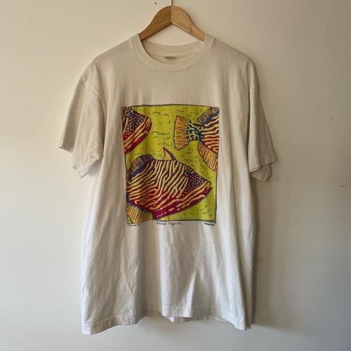 VINTAGE 80’s/90’s MARS GALLERY PRINT UNDULATED TRIGGER FISH SINGLE STITCH