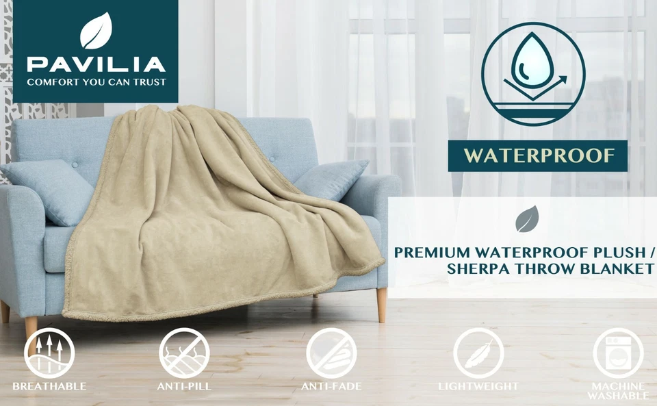 Waterproof Blanket for Couch Sofa Bed Protector Cover WaterResistant Large 80x60 - Image 4 of 4