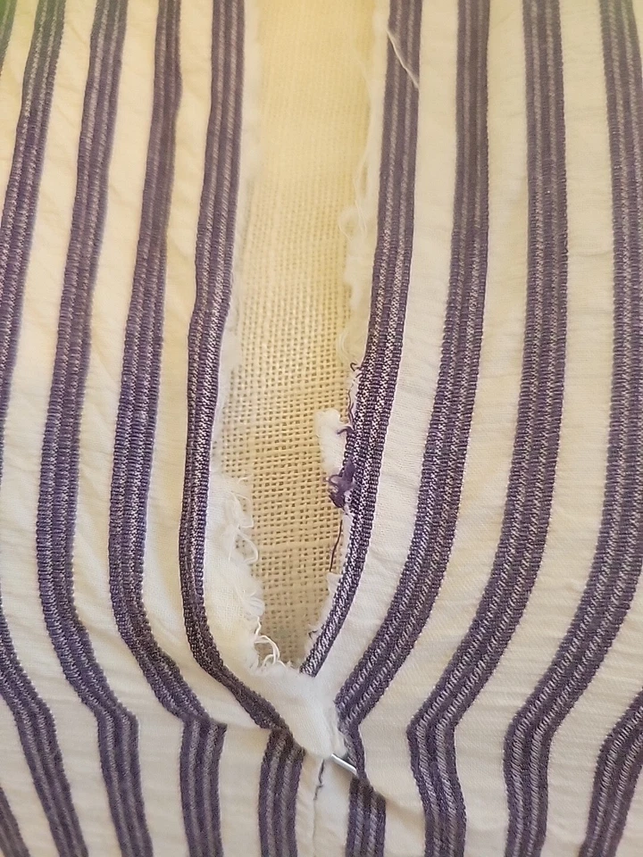 Vintage 50s Handmade Striped Searsucker Dress Rockabilly XS/S - Image 4 of 4