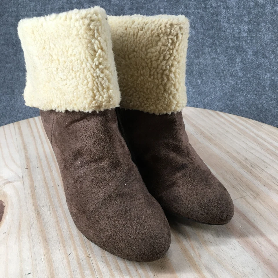 Laura Ashley Botas Mujer 8 B Spencer Botines Marrón Suéter Puño Cuña Foto 3 de 4