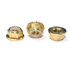 M2 M3 M4 M5 M6 M8 Brass Flanged Nyloc Nuts Flange Nylon Insert Self-Locking Nut
