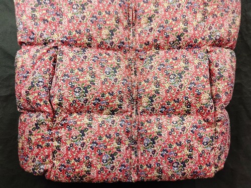 Lands End Kids Large 14 Down Vest Girls Pink Flowers sleeveless with pockets - Picture 3 of 10